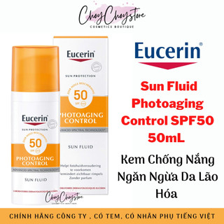 (TEM CTY) Kem Chống Nắng Eucerin Photoaging Sun Fluid SPF50 50mL Bảo Vệ Da, Giúp Ngăn Ngừa Lão Hóa