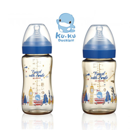 BÌNH SỮA KUKU CỔ RỘNG PPSU PHIÊN BẢN ĐẶC BIỆT LONDON - MÀU XANH KU5874/KU5876