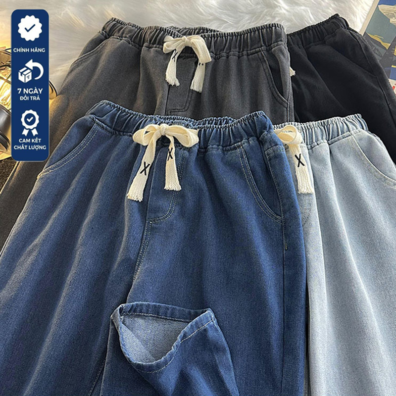 Quần Jean nữ xuông LK Store phong cách style Hàn Quốc 2023, quần jean ống suông new