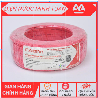 [Cuộn 100 mét] Dây điện CADIVI chính hãng. Dây điện đôi mềm 1 lớp vỏ 2x0.5; 2x0.75; Đơn 1.5; 2.5
