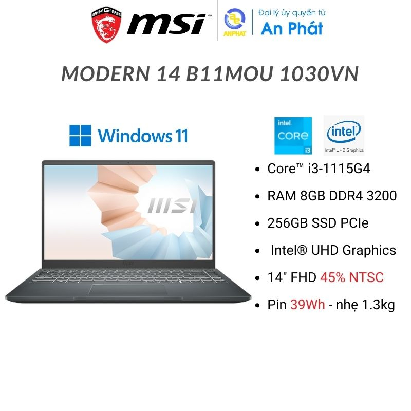 Laptop MSI Modern 14 B11MOU 1030VN / 1027VN / 1028VN 