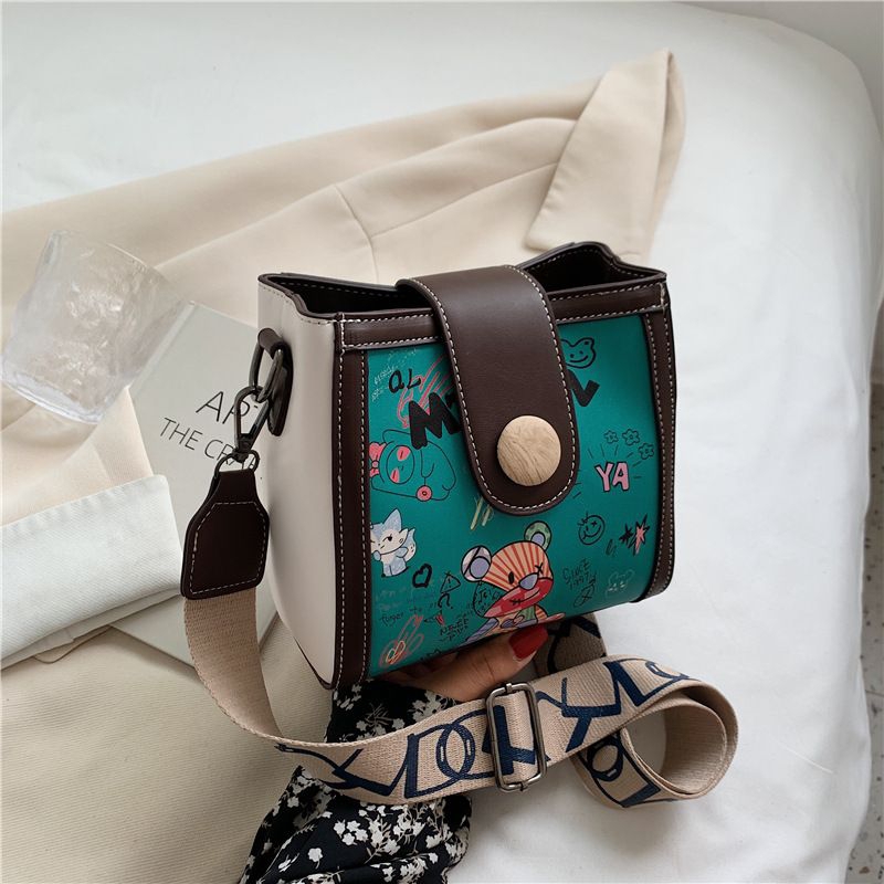 Túi đeo vai nữ da PU cao cấp HV23 hình dễ thương dây bản to - túi đeo chéo nữ PU