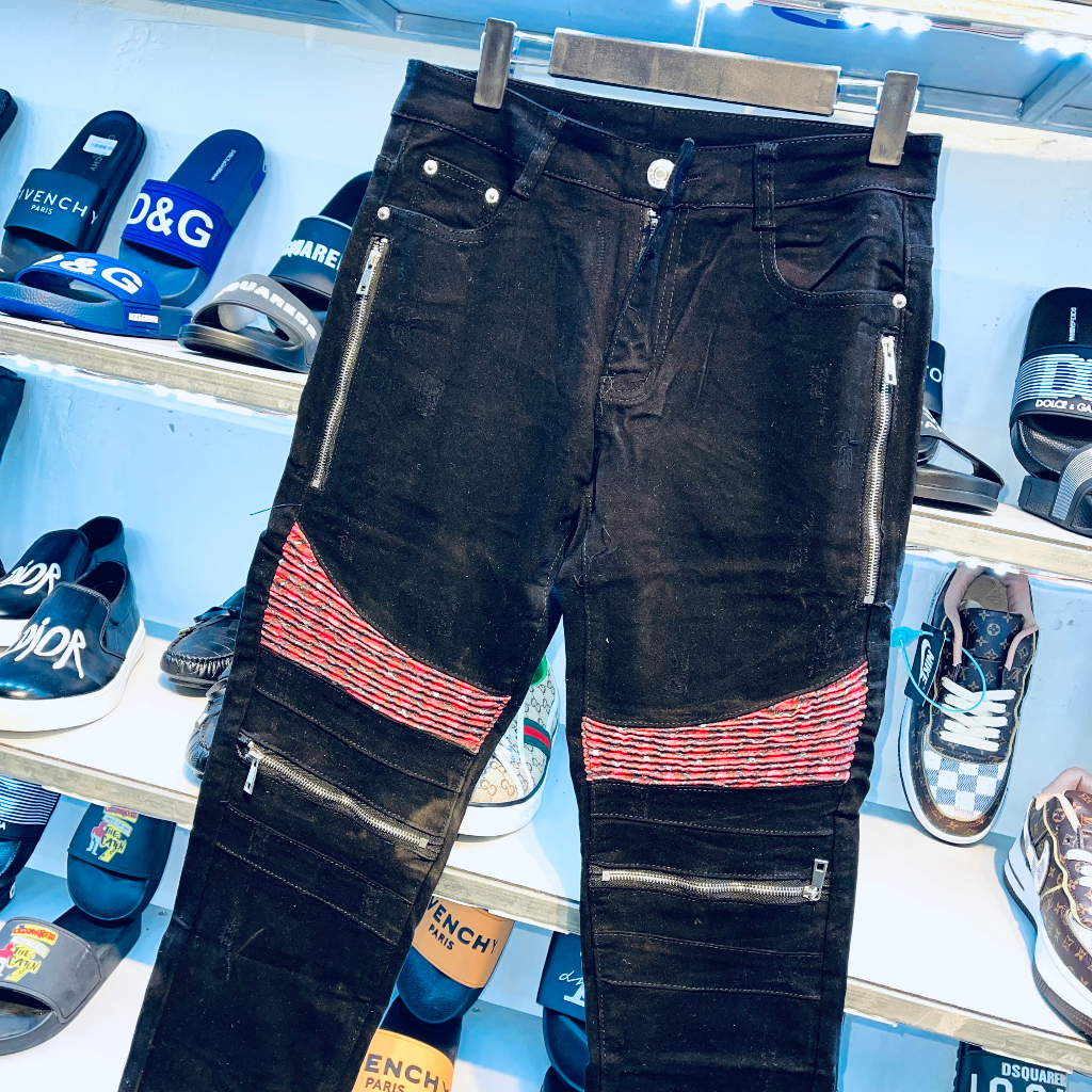 Quần jeans nam mix khoá cao cấp_Quần bò nam mix khoá hot hit