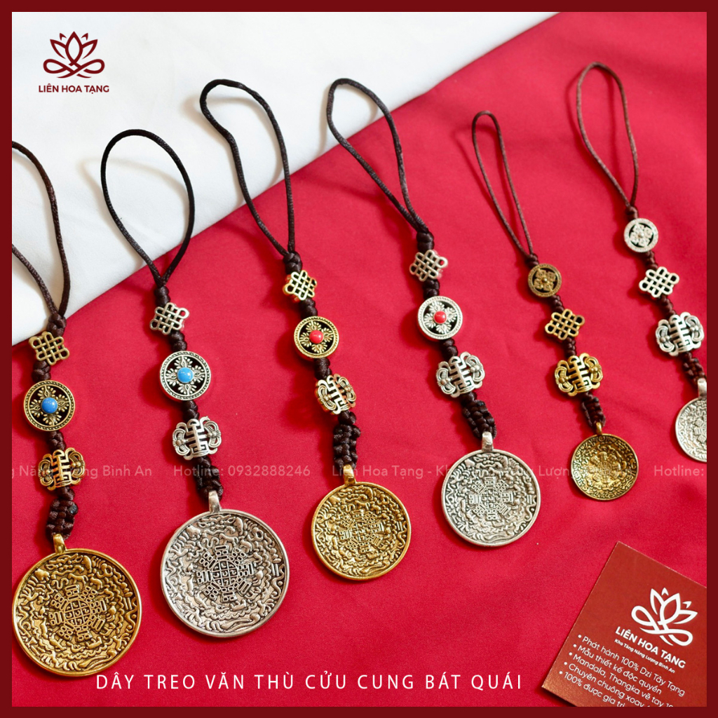 Dây treo may mắn thủ công Tây Tạng - Liên Hoa Tạng - khánh treo xe ô tô, túi xách