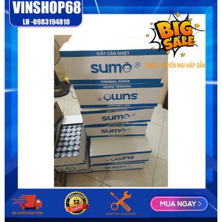 Thùng 100 cuộn giấy in hóa đơn K80 bọc bạc, hãng Sumô