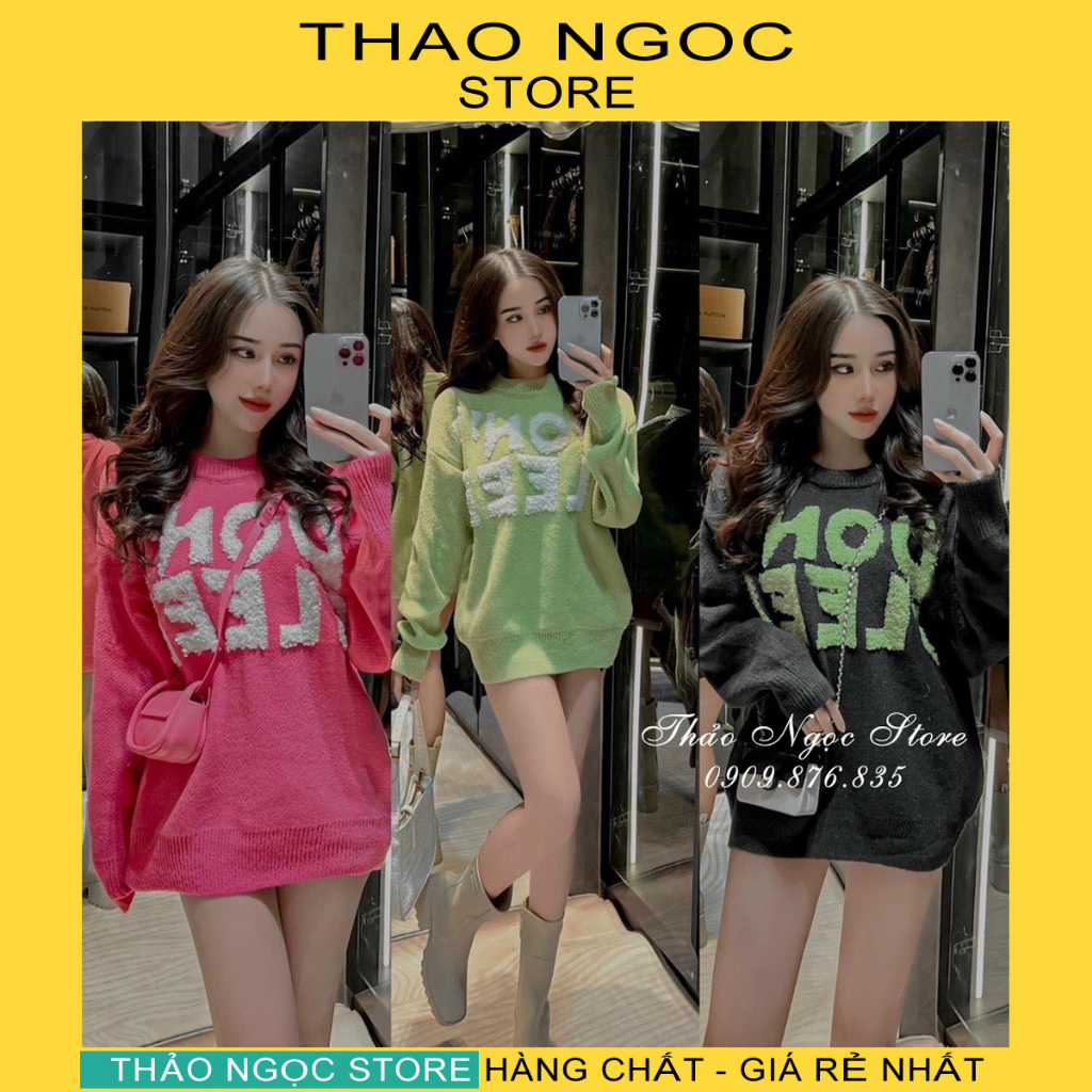 Áo len chữ nỗi from rộng hàng nhập, áo len chữ tay dài form giấu quần! (hàng có sẵn, hình thật)