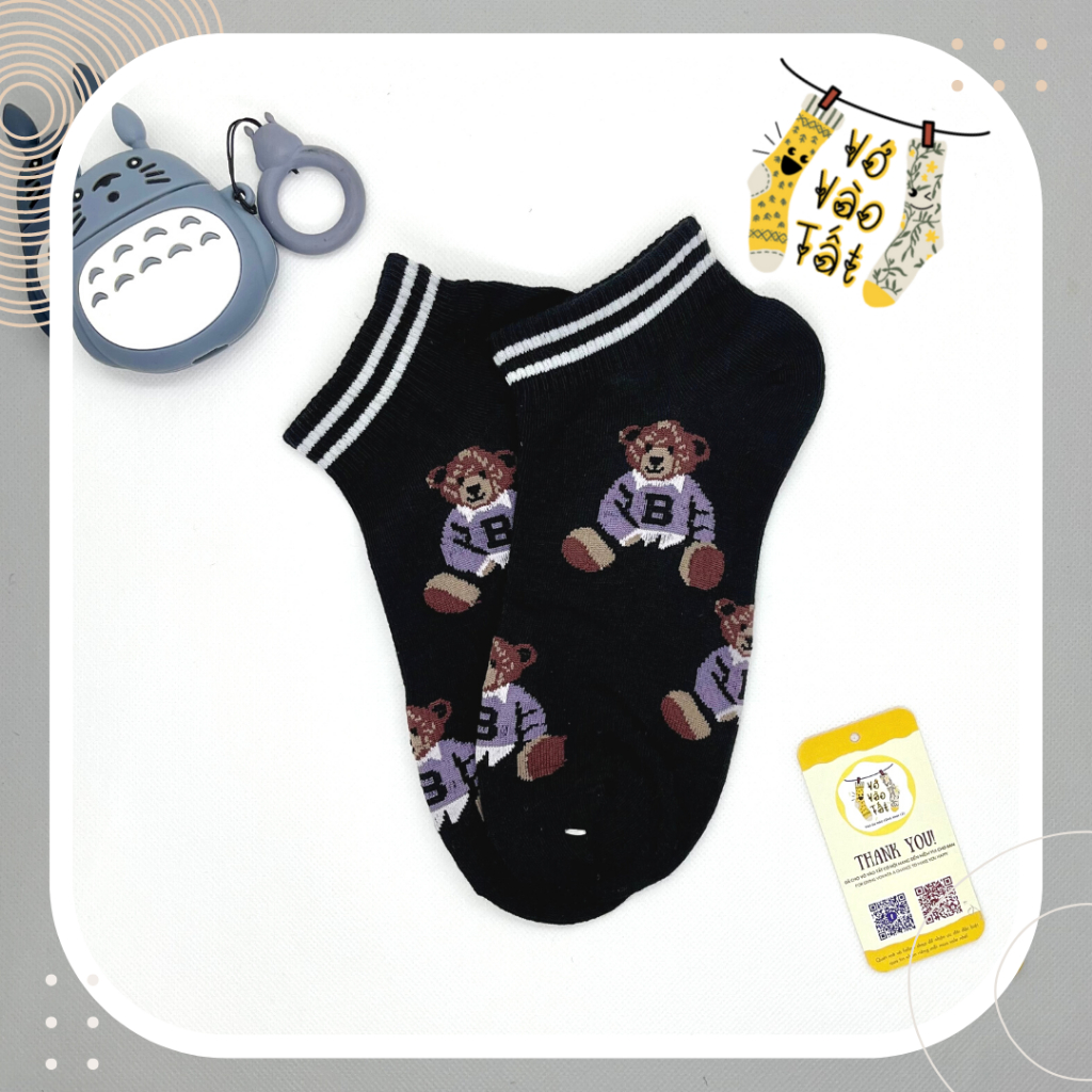 VỚ TẤT CỔ NGẮN GẤU MẶC ÁO B PHONG CÁCH HÀN QUỐC