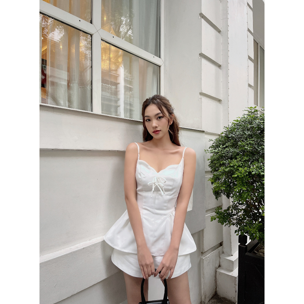 Áo babydoll dây đính nơ , Peace House Clothing