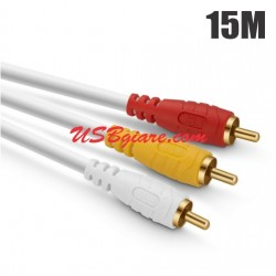 CÁP AV 6 ĐẦU BÔNG SEN 15M DÂY TRẮNG JSJ-6431