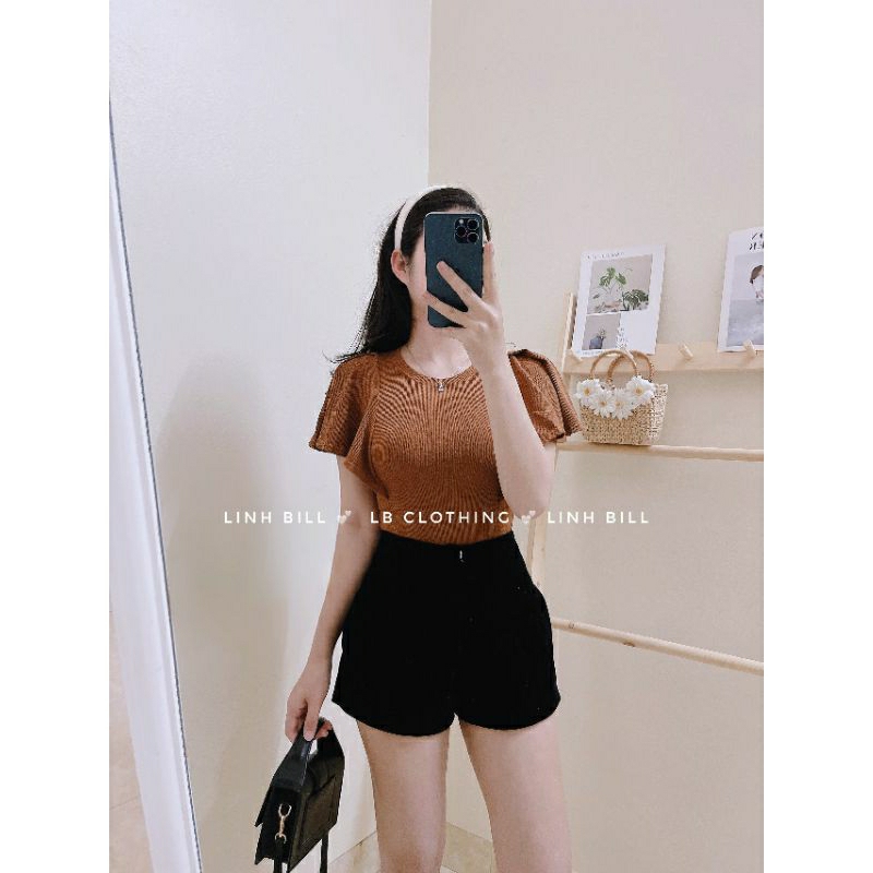 Áo Thun , Áo Phông Trơn Cộc Tay Phồng, Xếp Ly Vai Cổ 3 phân Hàng Quảng Châu