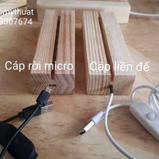 Đế đèn led gỗ