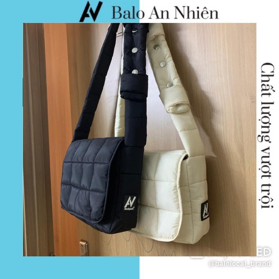 Túi Phao 2 Lớp A.N Backpack Có Nắp Màu Kem, Phong Cách Hàn Quốc - Hàng Cao Cấp, Chất Lượng, Chống Thấm