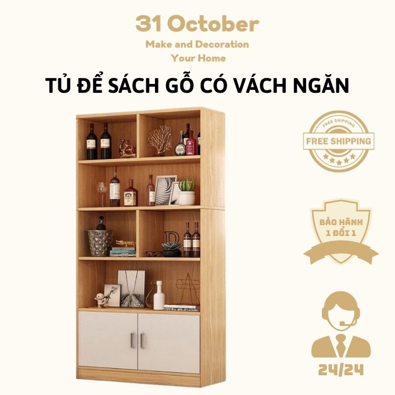 Tủ Sách - Kệ Để Sách Kiêm Vách Ngăn Phòng Kiểu Dáng Sang Trọng