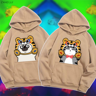 Áo couple hoodie màu đỏ, áo cặp bé chó mèo dễ thương C4HD.14