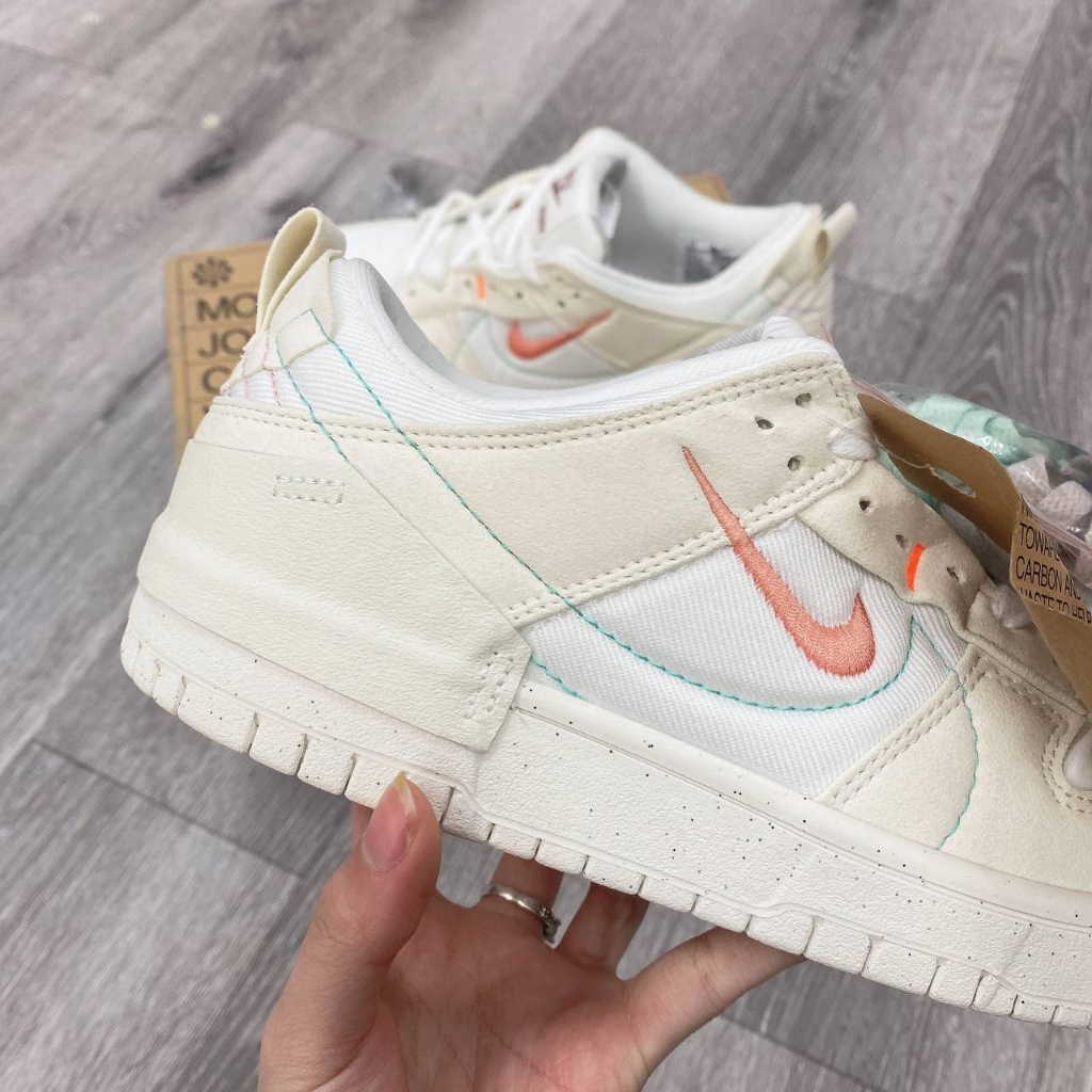 Giày SB Dunk Low Disrupt 2 Pale Ivory màu kem - Bản cao cấp Fullbox và phụ kiện
