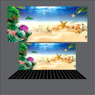 Decal dán hồ cá 3d_TRANH LƯNG