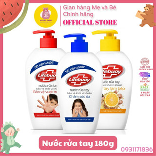 [Hoả Tốc] LIFEBUOY Nước Rửa Tay Bảo Vệ Vượt Trội đỏ, Chăm Sóc Da xanh dương, Làm Bếp Chanh vàng 180g Mới 180 g