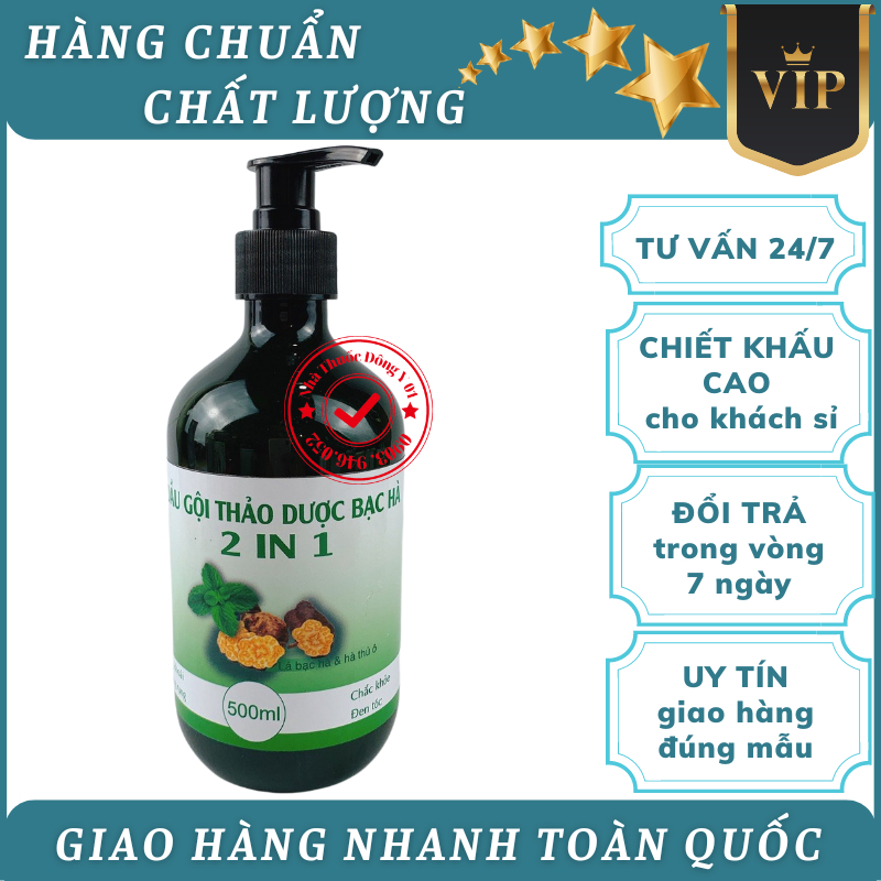 Dầu Gội BẠC HÀ 500ml - Giảm Rụng Tóc, Giảm Chẻ Ngọn, Nuôi Dưỡng Tóc Từ Sâu Bên Trong