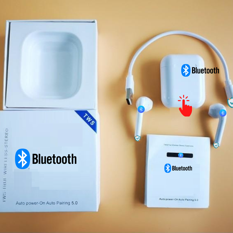 Tai Nghe Bluetooth J12 TWS 5.0 Có Micro Không Dây Nghe Gọi Thanh Sống Động Kết Nối Mạnh Mẽ - J12_Trang odeo_official