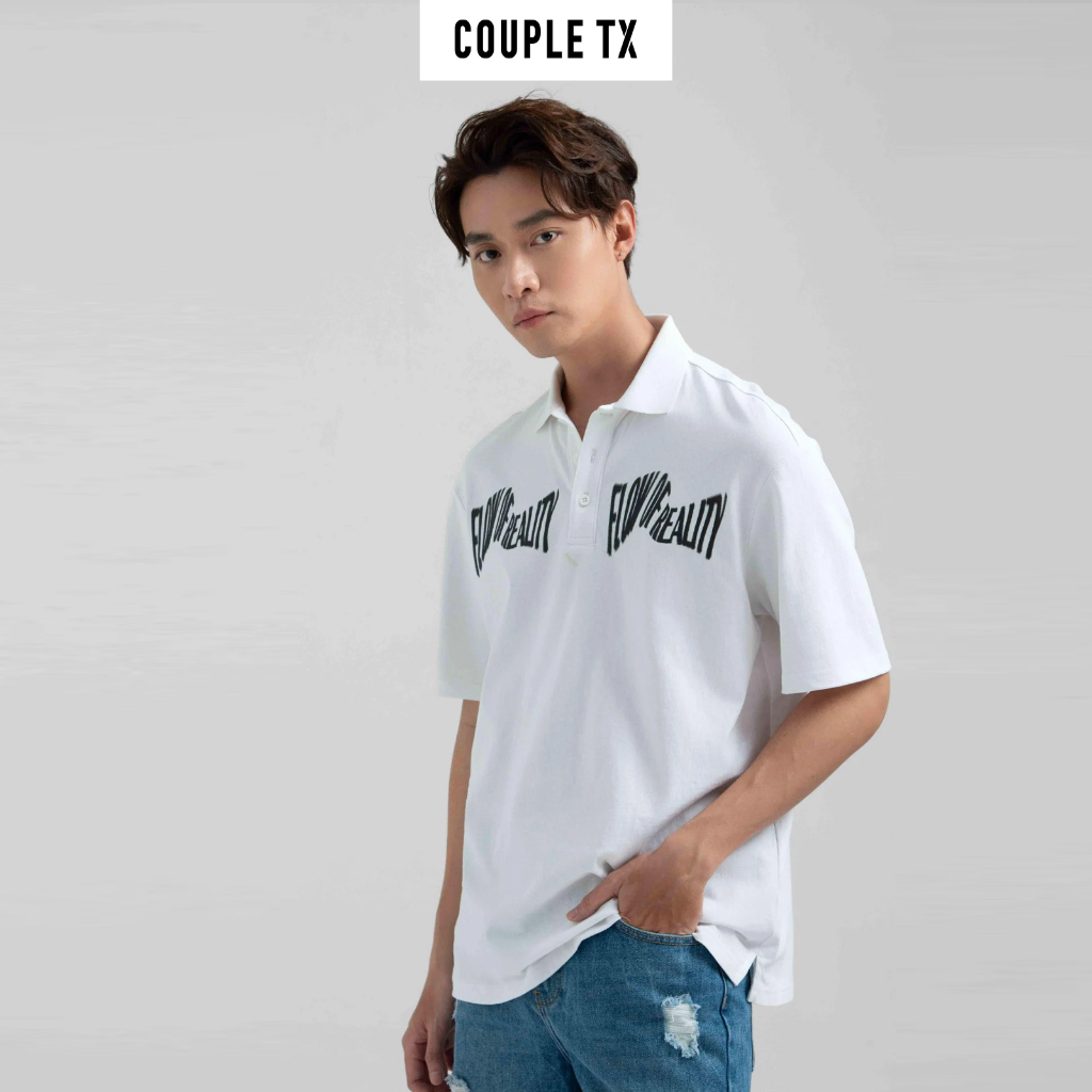 Áo Polo Nam Couple TX Jersey Relax Fit In Typo Trước Ngực MPO 1025