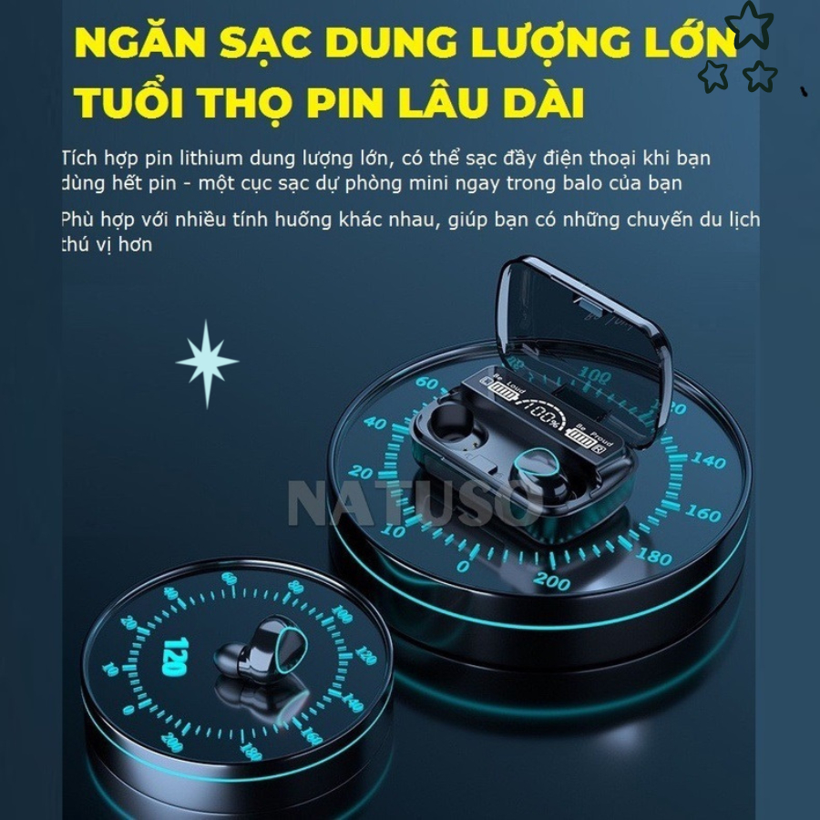 Tai Nghe Bluetooth M10 Pro Không Dây Phiên Bản Nâng Cấp Pin Trâu, Có Chạm Cảm Ứng - M.10 yotus_shop