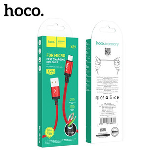 Cáp sạc 2.4A Hoco X89 Micro vải dù bện siêu bền dài 1M cho Android ( Đỏ )