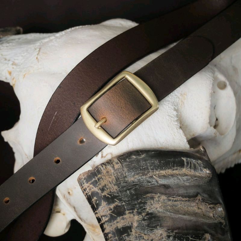 Dây Nịt Da Bò Thắt Lưng Nam Da Bò Sáp Ngựa Điên Không Mặt Khóa bản 3.7cm đục 5 lổ Bảo hành 24Tháng,