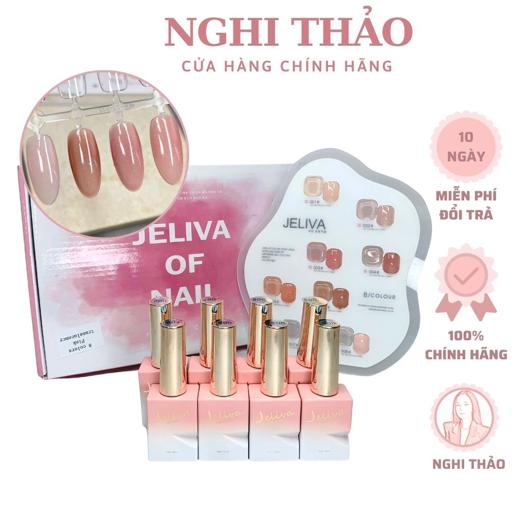 Sơn thạch hồng , set sơn gel thạch Jeliva 8 màu