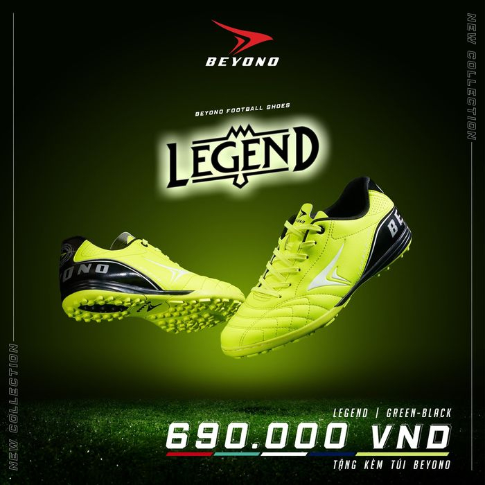 Giày đá banh, Giày bóng đá đế đinh sân cỏ nhân tạo Beyono Legend tặng túi đựng giày