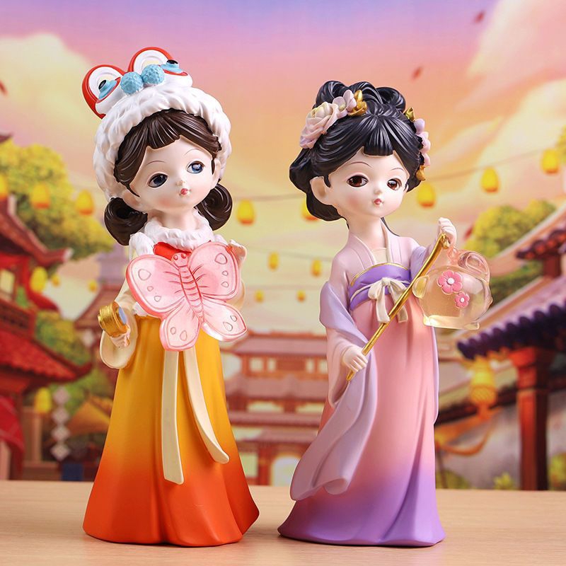 Tượng cô gái mặc hán phục cầm đồ siêu xinh