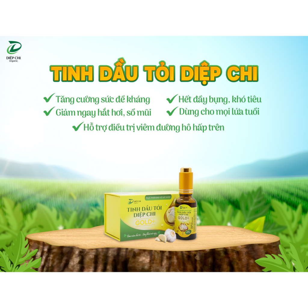 Combo 5 Hộp Tinh Dầu Tỏi DIỆP CHI Gold+ Giúp Giảm Ho Tiêu Đờm Và Hỗ Trợ Tiêu Hóa Tốt 30ml/Chai