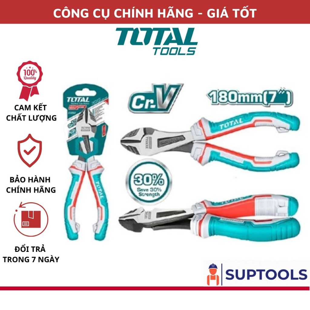 ĐỒ NGHỀ TOTAL Kềm cắt đầu nặng cao cấp 180mm THT27716S [Chính Hãng 100%]