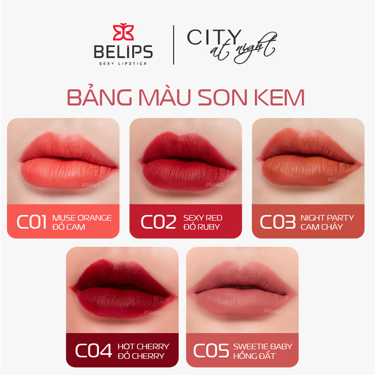 Son Kem Lì Mỏng Nhẹ Mềm Môi Belips Sexy Lipstick 100% thiên nhiên không chì, an toàn cho cả mẹ bầu