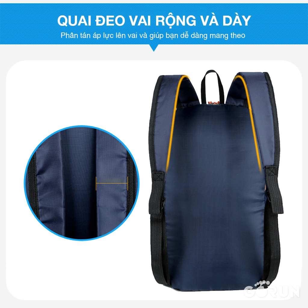 Balo thể thao, balo du lịch GORUN 10 lít đa năng tiện dụng cho leo núi, dã ngoại, hoạt động ngoài trời - xanh ngọc
