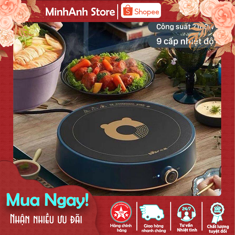 Bếp từ cảm ứng Bear DCL- A21B1, công suất 2100W, chịu nhiệt độ cao, ngắt tự động, siêu an toàn - BẢO HÀNH 12 THÁNG