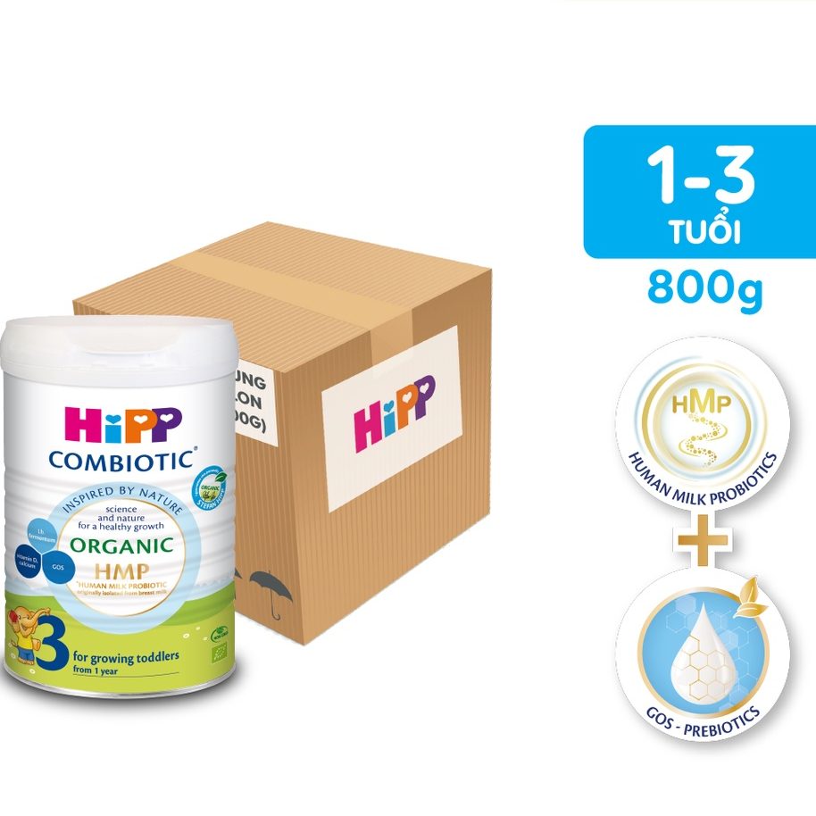 Combo 4 Lon Sữa HiPP 3 Organic Combiotic 800g sữa bột công thức hỗ trợ tiêu hóa và tăng chiều cao - 1 Đổi 1 Nếu Lỗi NSX