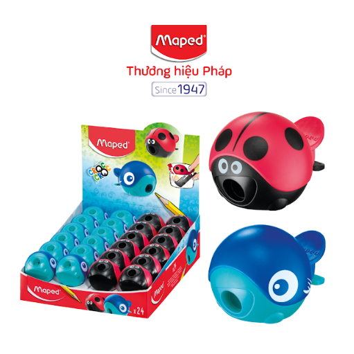 MAPED - Chuốt viết chì kẹp Croc Croc Bọ cánh cam/Cá heo Maped - Pháp [Chính hãng]