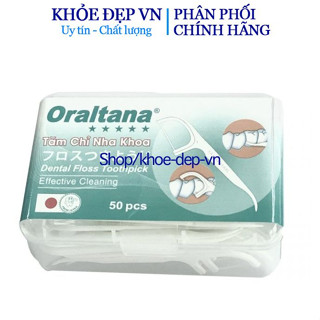 Tăm chỉ nha khoa ORALTANA 5 sao hộp 50 chiếc , sản phẩm đạt chuẩn bộ y tế an toàn khi sử dụng