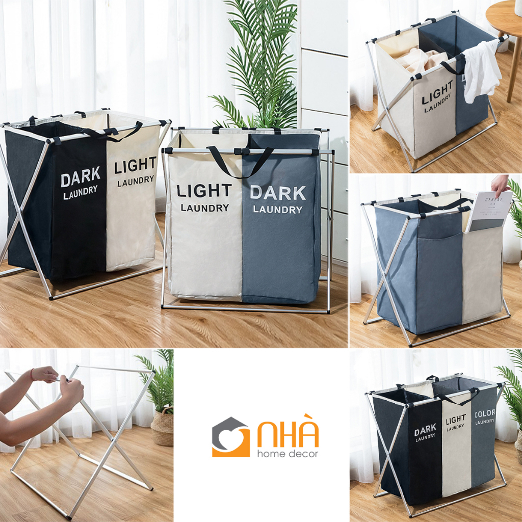 Sọt Để Đồ Vải Oxford Chống Thấm Chân Đế Gấp Kim Loại PA9541