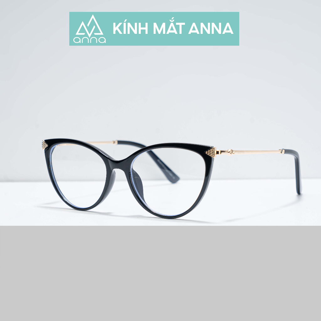 Gọng kính mắt thời trang ANNA nam nữ dáng mắt mèo chất liệu kim loại cao cấp 400CN011