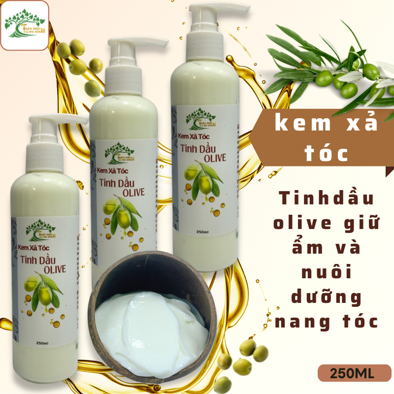 Kem Xả Tóc Tinh Dầu Olive 250Ml - Cấp Ẩm Làm Mềm Cho Một Mái Tóc Suông Mượt Vào Nếp