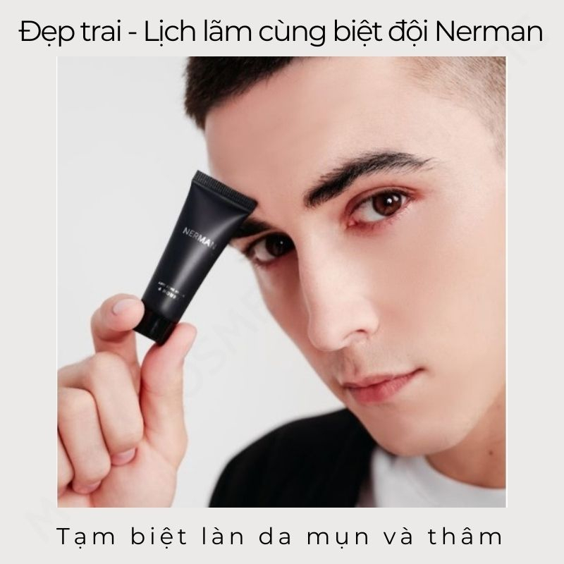 Kem Ngừa Mụn Nam Giới Nerman Anti Acne Cream 4 Hours 10ml - Hàng Chính Hãng