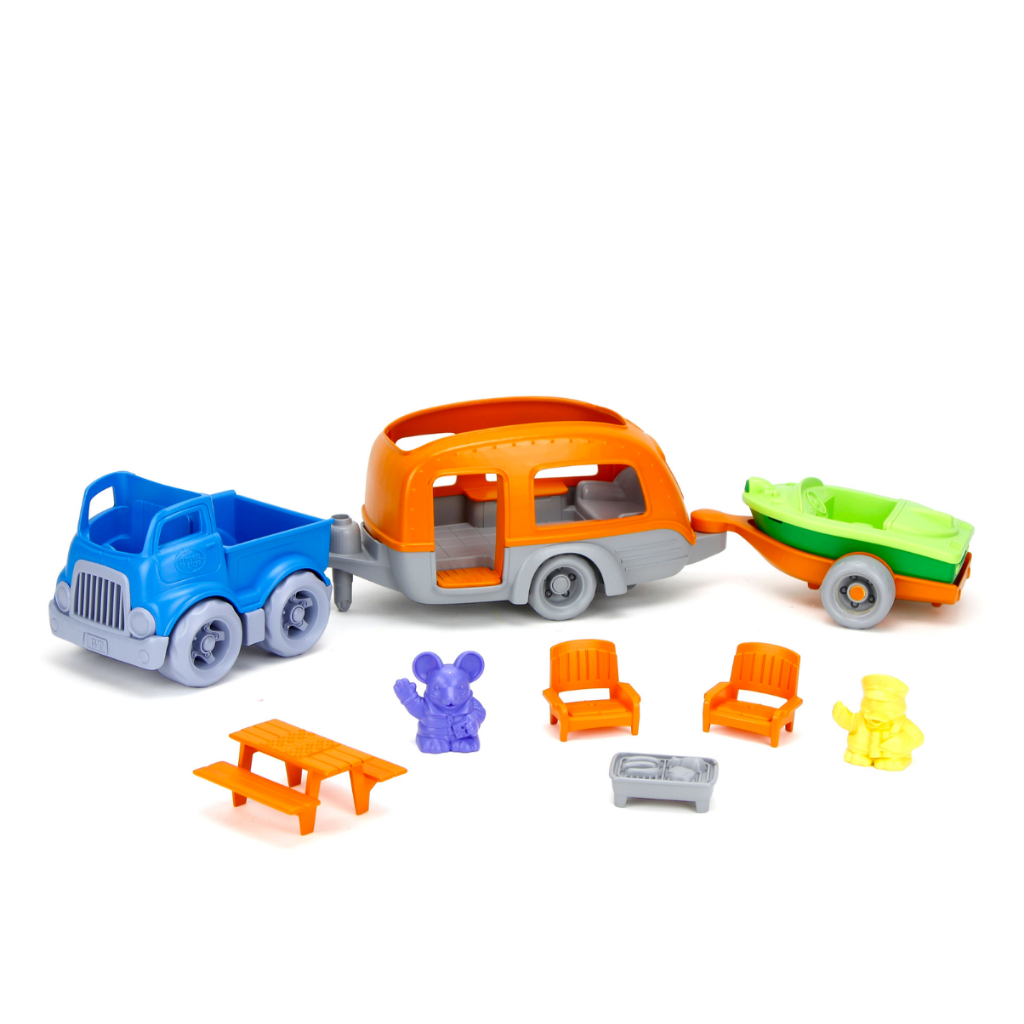 Bộ Đồ Chơi Xe, Thuyền Và Đồ Dùng Cắm Trại Green Toys Cho Bé Từ 2 Tuổi