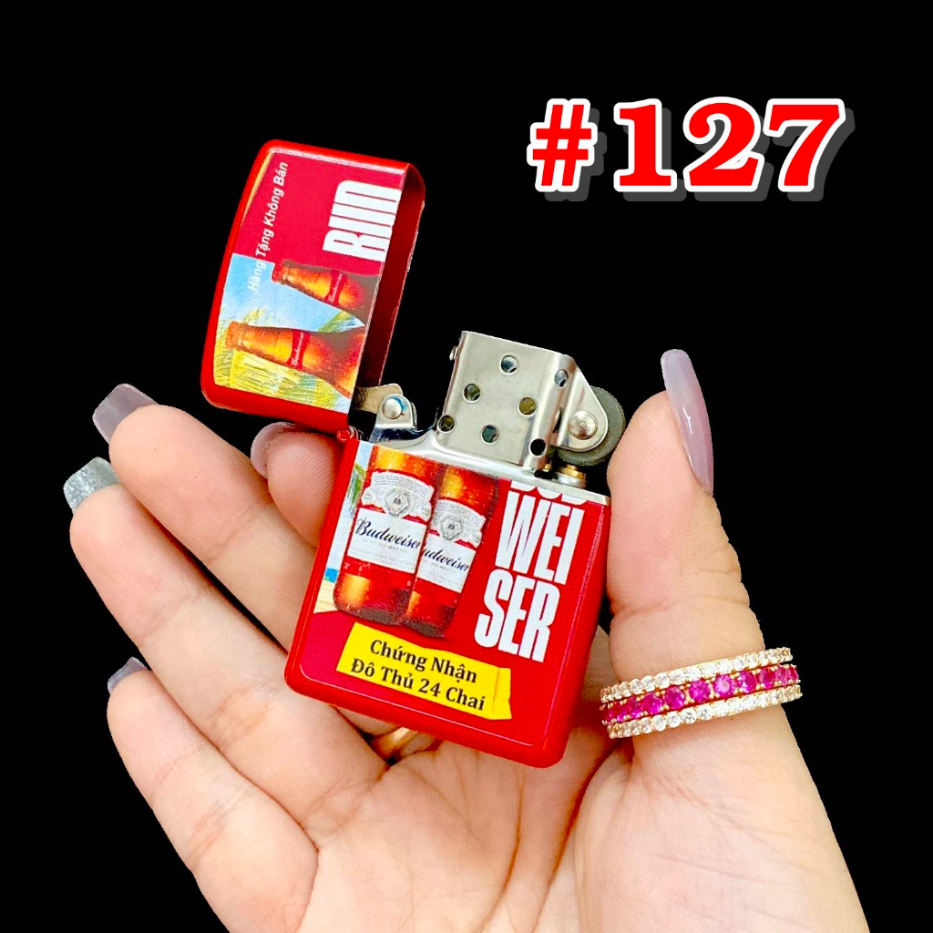 QUÀ TẶNG MENZ - Hột-𝙌𝙪𝙚̣𝙩-𝘽𝙖̣̂𝙩-𝙇𝙪̛̉𝙖 Vzipo 2 mặt thương hiệu chai bia BUD-WEI-SER - HỎA TỐC