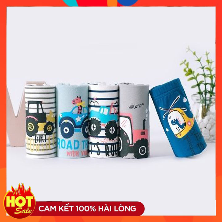 Hộp 5 Quần Lót Bé Trai, Đồ Lót Đồ Ngủ Bé Trai Cao Cấp xuất dư hình ô tô