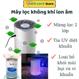 Máy lọc không khí mini - Video test thật - Máy khử mùi diệt khuẩn bằng tia UV, dùng khử mùi bếp, phòng ngủ - Có bảo hành