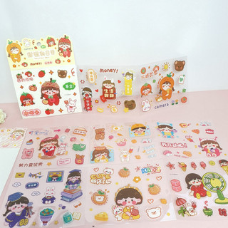 Sticker vỉ 20 tấm / hình dán dễ thương theo chủ đề