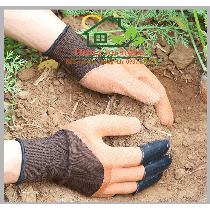 BTL1 - bao tay làm vườn thiết kế thông minh chống thấm nước, hỗ trợ 4 móng vuốt bên phải dùng cào đất