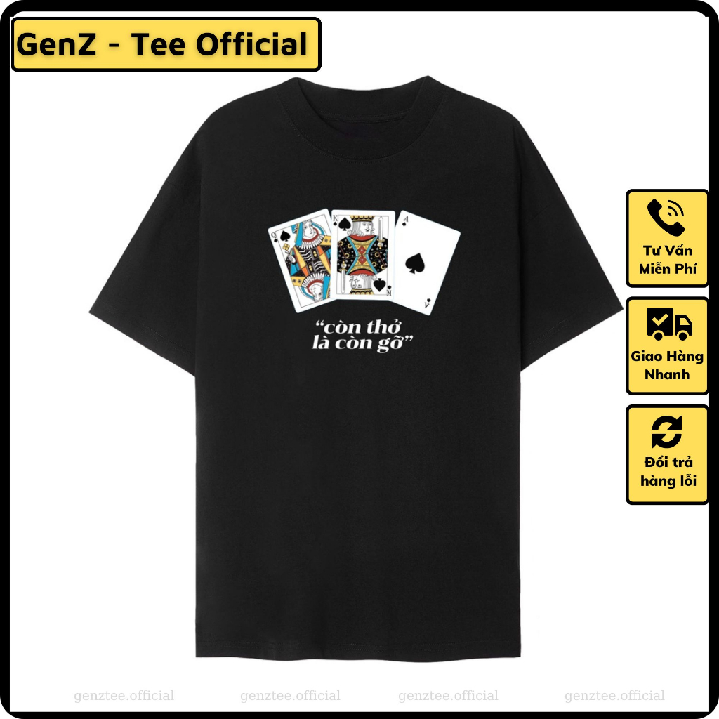 Áo thun Còn Thở Là Còn Gỡ hài hước phong cách trẻ trung năng động form rộng nam nữ đủ size