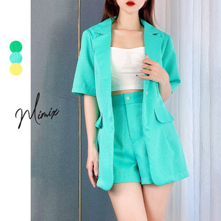 Set áo vest kèm quần short nút lưng mimix cd8200